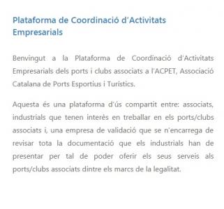 Plataforma de Coordinació d’Activitats Empresarials de l’ACPET